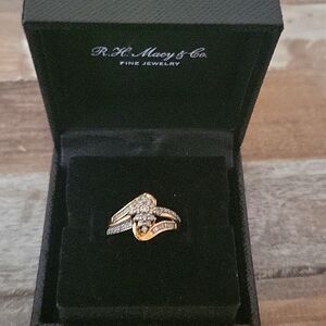 Gold and Diamond cluster ring from Macy's.